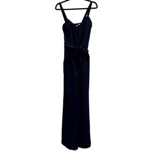 Ramy Brook New York Jumpsuit Women's 2 Blue Sleeveless Tie Waist Square Neck
